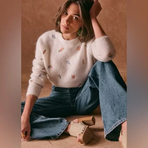 Sezane | Sweaters | New Sezane Amanda Sweater In Spring Garden  